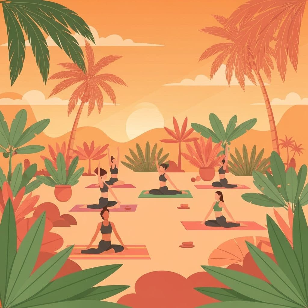 Sesión de yoga y bienestar al aire libre